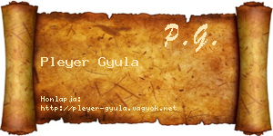 Pleyer Gyula névjegykártya