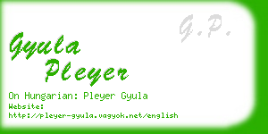 gyula pleyer business card